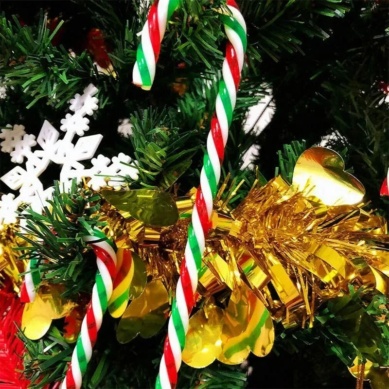 10/20pcs Christmas Candy Canes Acrylic Xmas Tree Hanging Twisted Crutch Pendant New Year Christmas Party Home Decoration