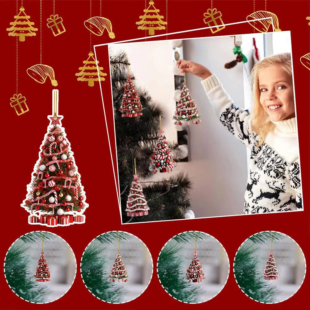 Christmas Tree Hanging Ornaments Pendant Xmas Home Table Decor Gift 2023 Navidad Happy New Year Decor 2024 Noel Decoration