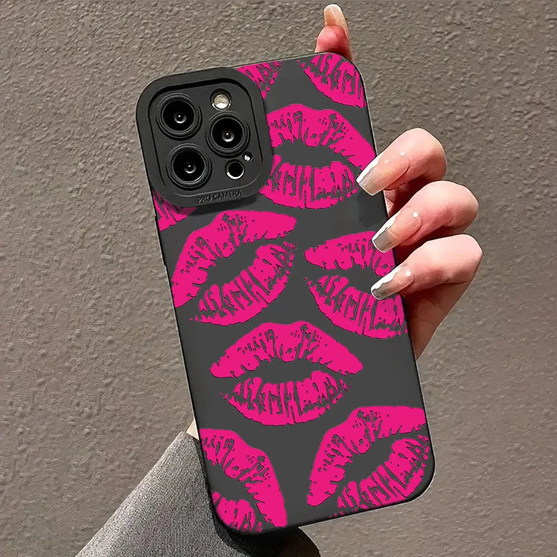 Sexy Girl Rose Lips Matte Phone Case for Redmi Note 11 12 13 10 Pro Plus 5G 12S 11S 10S Redmi 12C 13C 13 4G Turbo 3 Soft Cover