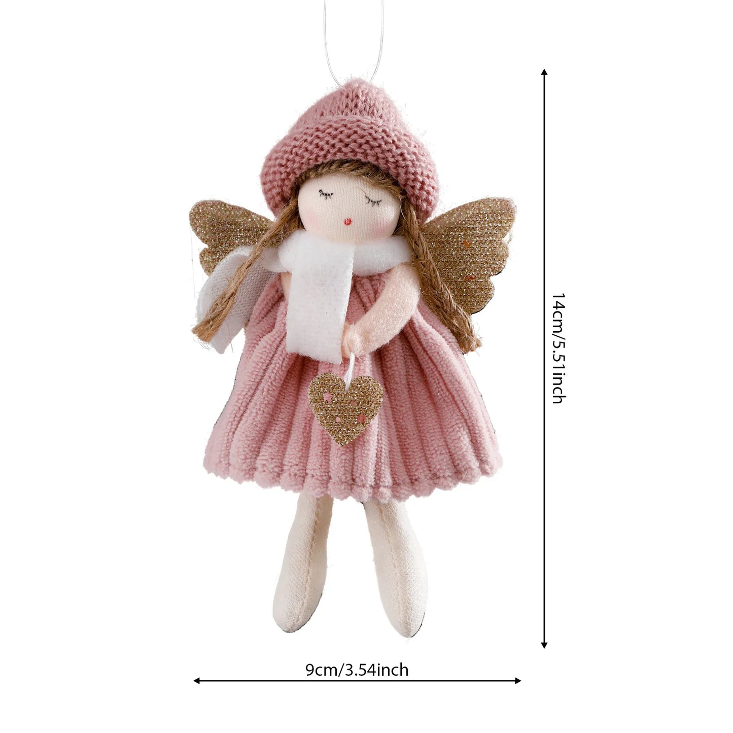 Christmas Decorations Plush Angel Girl Doll Pendant Christmas Tree Hanging Ornaments New Year 2024 Xmas Gift Toy Navidad 2023