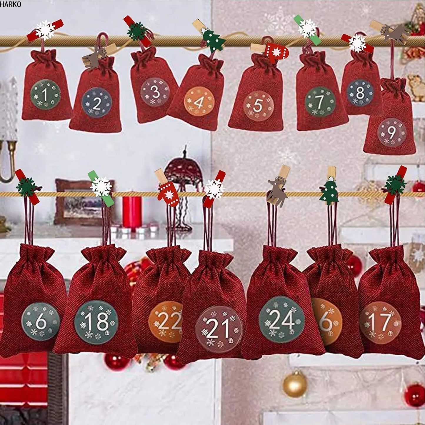 10pcs Christmas Wooden Clips New Year Party Decoration Photo Wall Clip DIY Christmas Ornaments Decorations for Home Xmas Tree