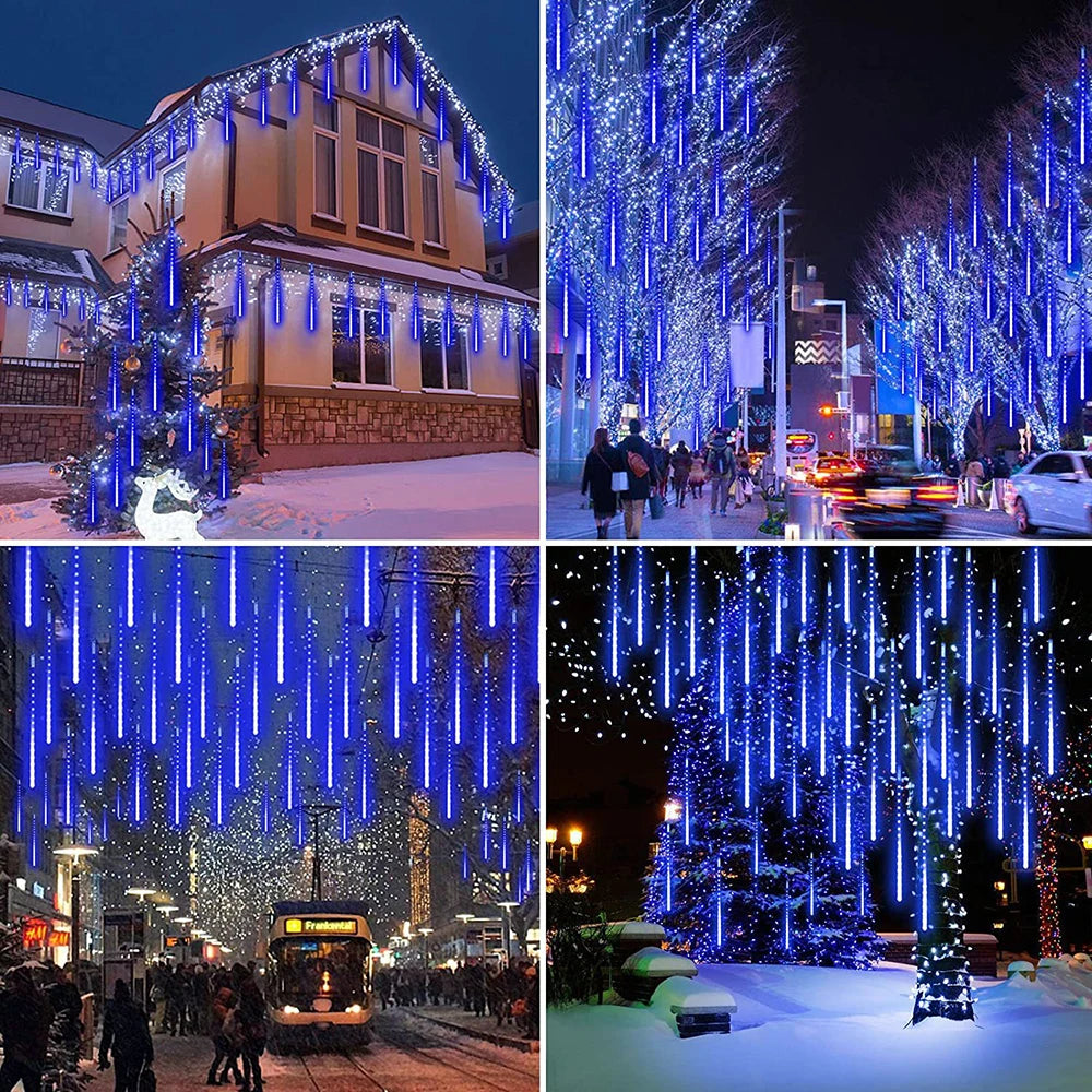 Meteor Shower Lights 50cm 8 Tubes Christmas Lights Outdoor Raindrop Lights Xmas Wedding Party Tree Holiday Decoration