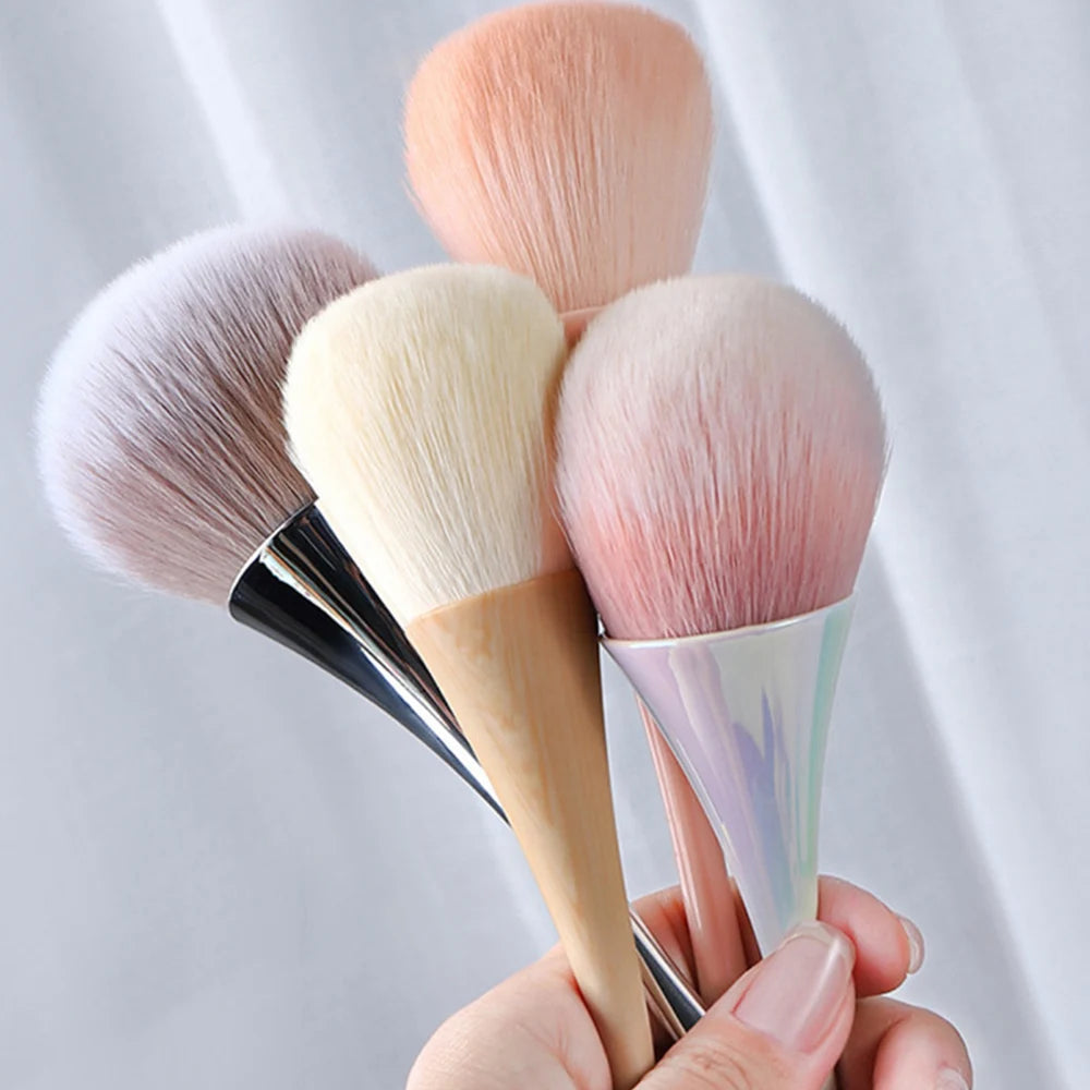 High Quality Loose Powder Brush Blush Brush Fluffy Hair Makeup Tool Beauty Long Handle Brushes Nail Dust Cleaning Nail Cosmetics