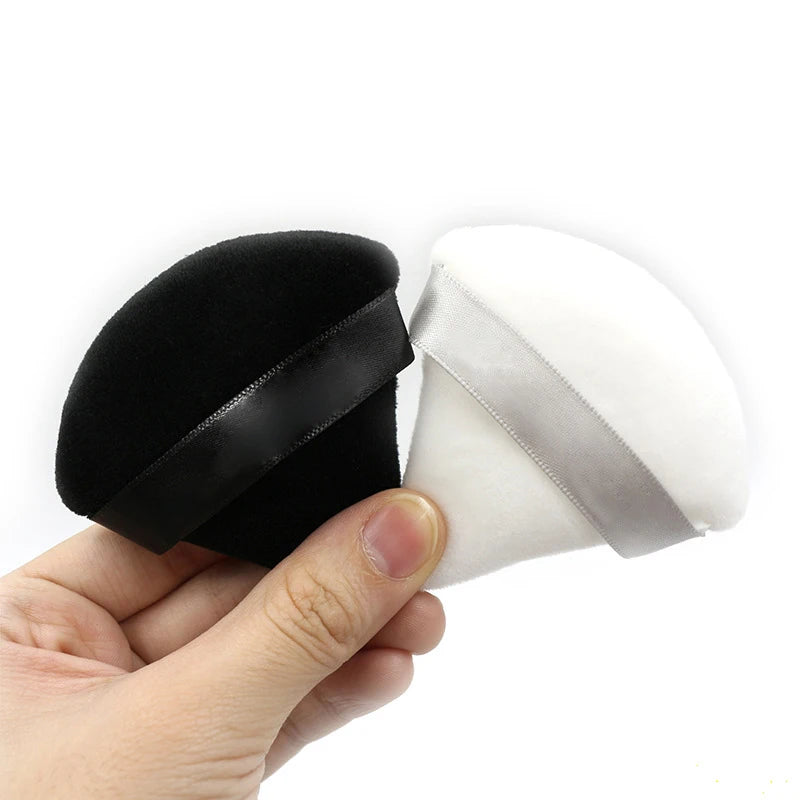 1pc Mini Cotton Soft Black White Triangle Velvet Powder Cosmetic Puffs Makeup Sponge Dry Make Up Tools For Face Beauty Tool