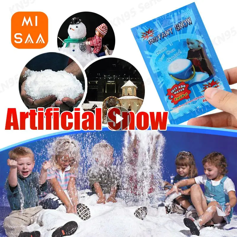 Fake Magic Instant Snow Super Absorbent Decor Fake Fluffy Christmas Wedding Party Decoration DIY Kids Toy Artificial Snowflake