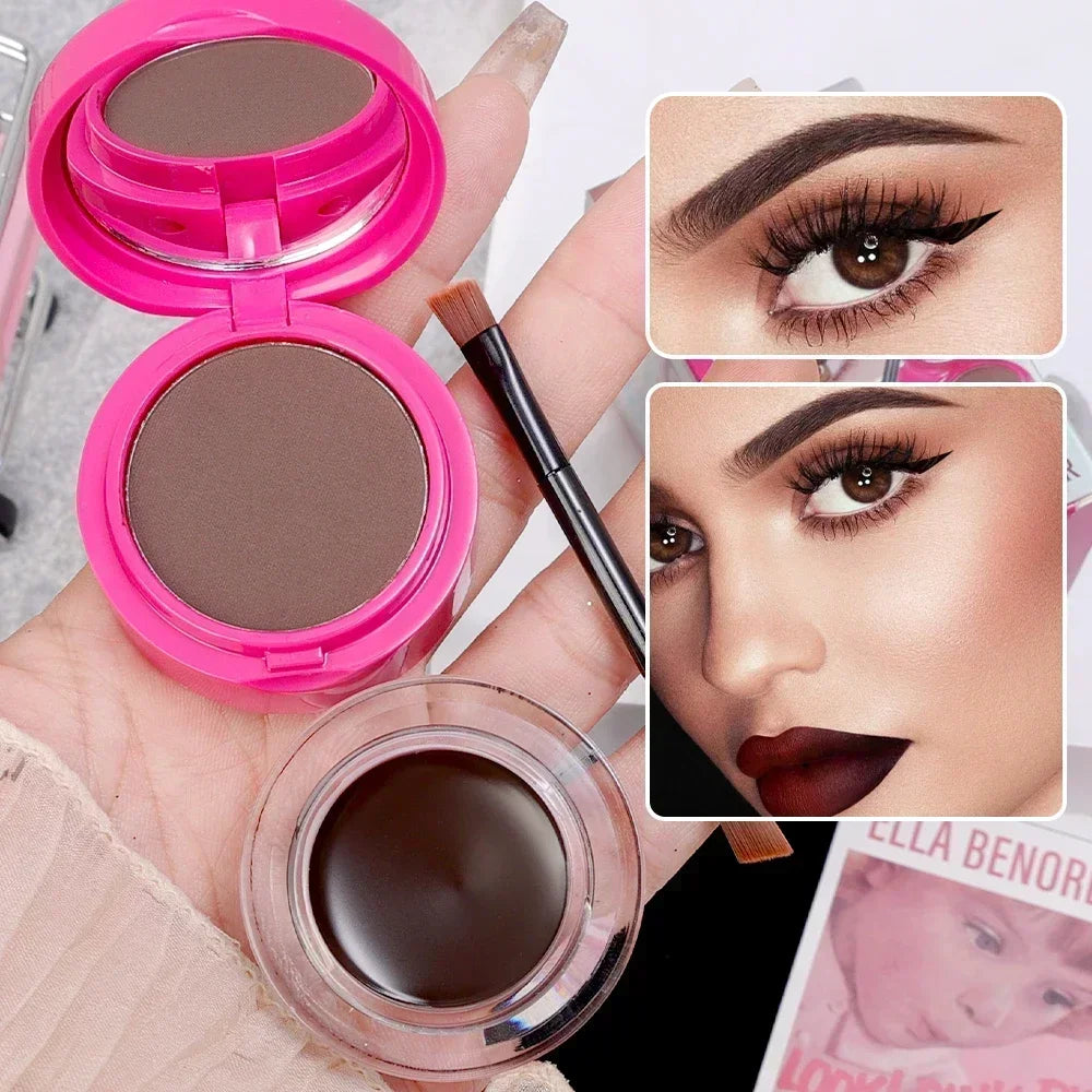 2 IN 1 Eyebrow Eyeliner Gel Quick Dry Long Lasting Eye Liner Cream with Brush Eyes Makeup Waterproof Eyebrow Enhancer Cosmetics