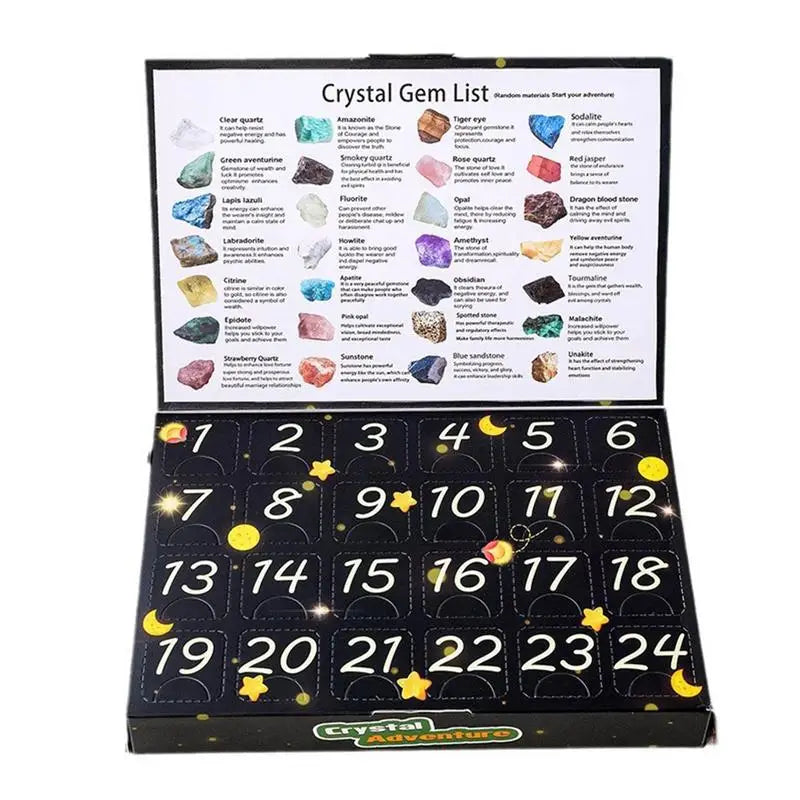 Ore Christmas Advent Calendar 2023 Crystal Gemstone Collection Countdown To Christmas Rocks Minerals Gift Box Kids Xmas Gifts