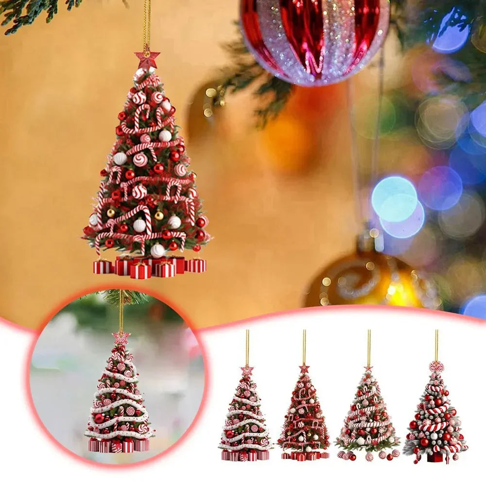 Christmas Tree Hanging Ornaments Pendant Xmas Home Table Decor Gift 2023 Happy New Year Decor 2024 Christmas Decoration