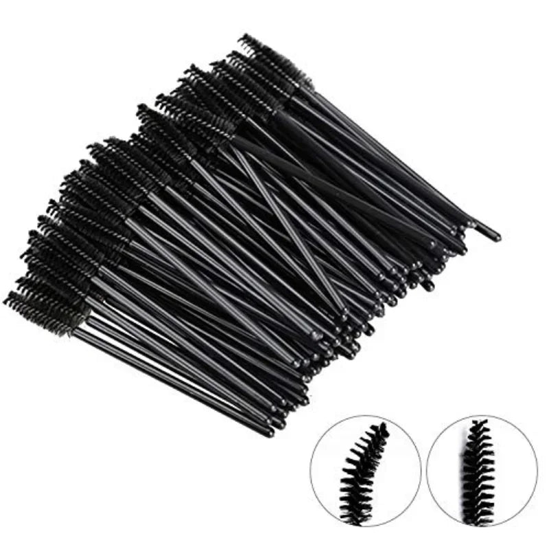 100/300Pcs Disposable Eyelash Mascara Brushes for Eye Lashes Extension Eyebrow and Makeup Lash Spoolies Wands