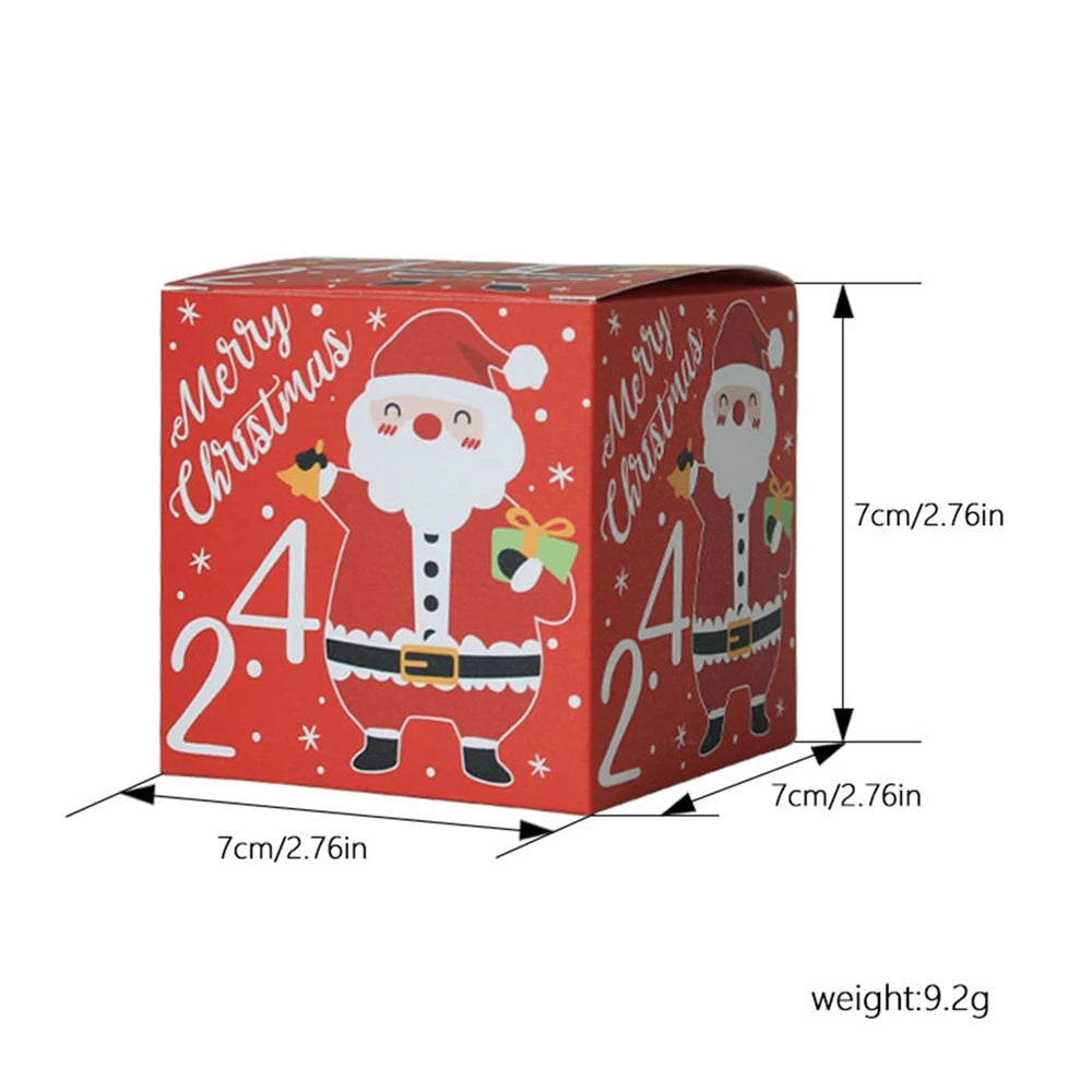 Christmas Day Advent Calendar Gift Box Happy New Year Gift Kraft Paper Bag Festival Christmas Countdown Candy Cookies Box