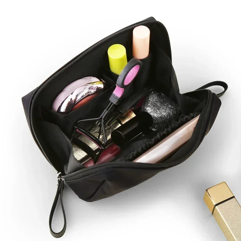 Women Cosmetic Bag Solid Color Korean Style Makeup Organizer Bag Pouch Toiletry Waterproof Makeup Make Up Purse Organizer Case