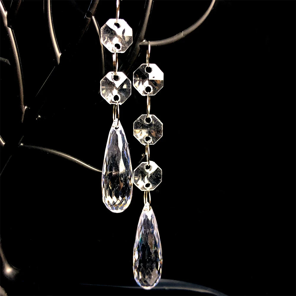 20/40PCS Crystal Pendant Transparent Door Curtain Ornament Acrylic Wedding Road Guide Desktop Decoration Christmas Tree Decor