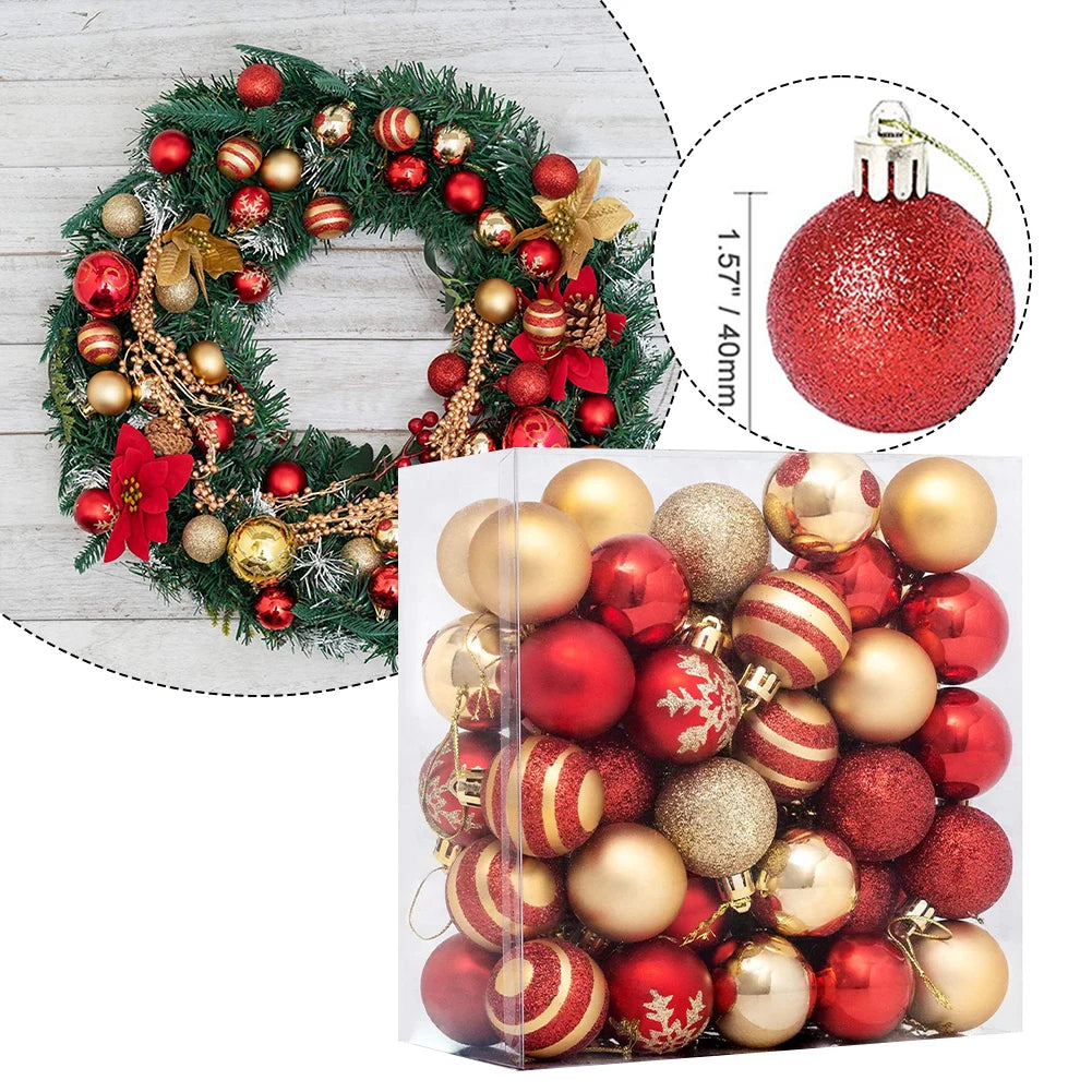 50 PCS Christmas Ball Ornaments Tree Decorations For Holiday Wedding Party Perfect For Christmas Tree Decoration Wedding Ceremon