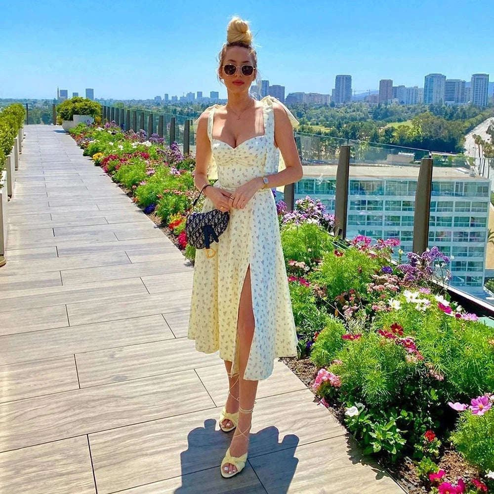 Summer Floral Long Dress Women 2024 Fashion Sleeveless Off Shoulder White Slim Slip Maxi Dresses Elegant Sundress Vestido Casual