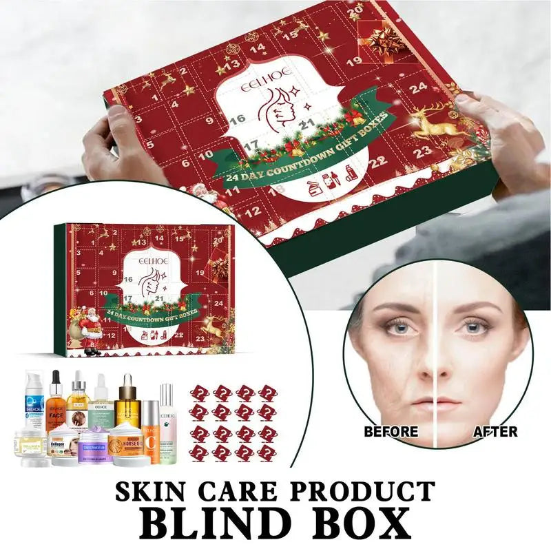 Makeup Advent Calendar Christmas Makeup Set 24pcs Beauty Care Box Gift Set Funny Makeup Calendar Countdown For Women Full Kit