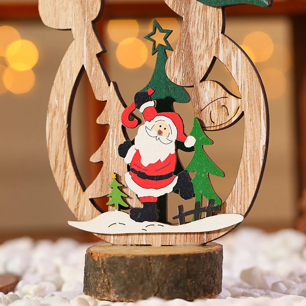 Wooden Snowman / Tree Christmas Decoration DIY Wood Crafts Xmas Ornaments For Navidad Party Home Table Decorations New Year 2023