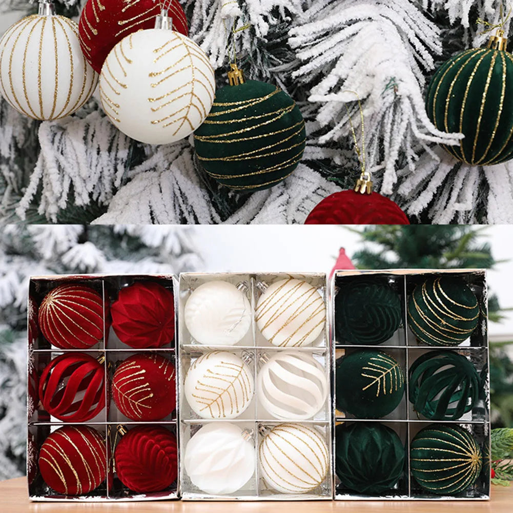 6Pcs/box 8cm Christmas Ball Ornaments Xmas Tree Hanging Pendant Christmas Decorations For Home 2024 Navidad Natal New Year Gifts