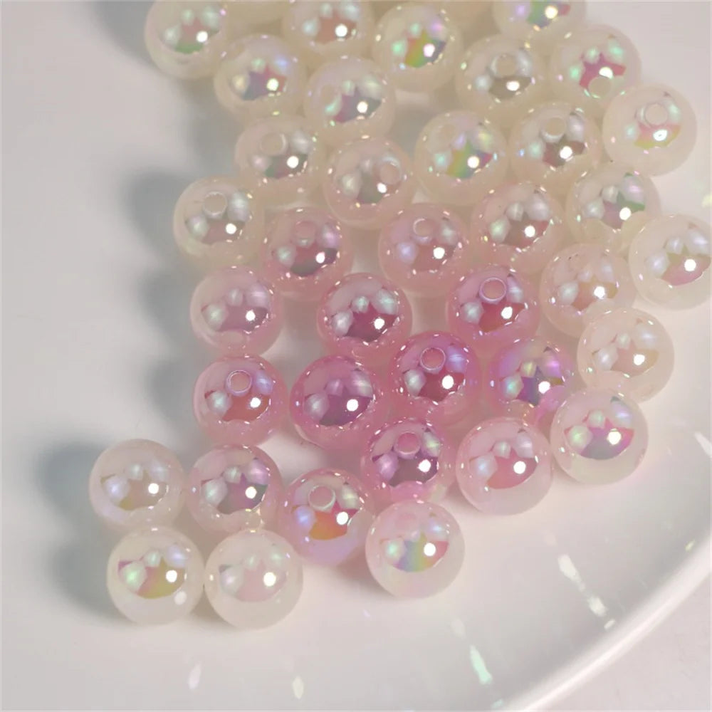 Diy Accessories Light Pink Purple Luminous Colorful Sunshine Straight Hole Beads Mobile Phone Chain Car Pendant Accessories