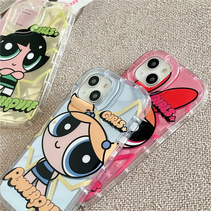 Powerpuff Girls sunglasses Cover for iPhone 11 12 13 14 15 Pro Max Plus X XS XR Soft Tpu Puff Girl Phone Case