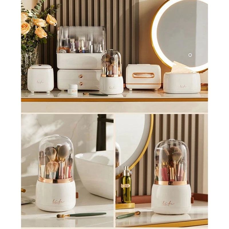 360° Rotating Makeup Organizer Cosmetic Brush Holder Cosmetic Storage Box Cosmetic Storage Organizer Lipstick Organizer