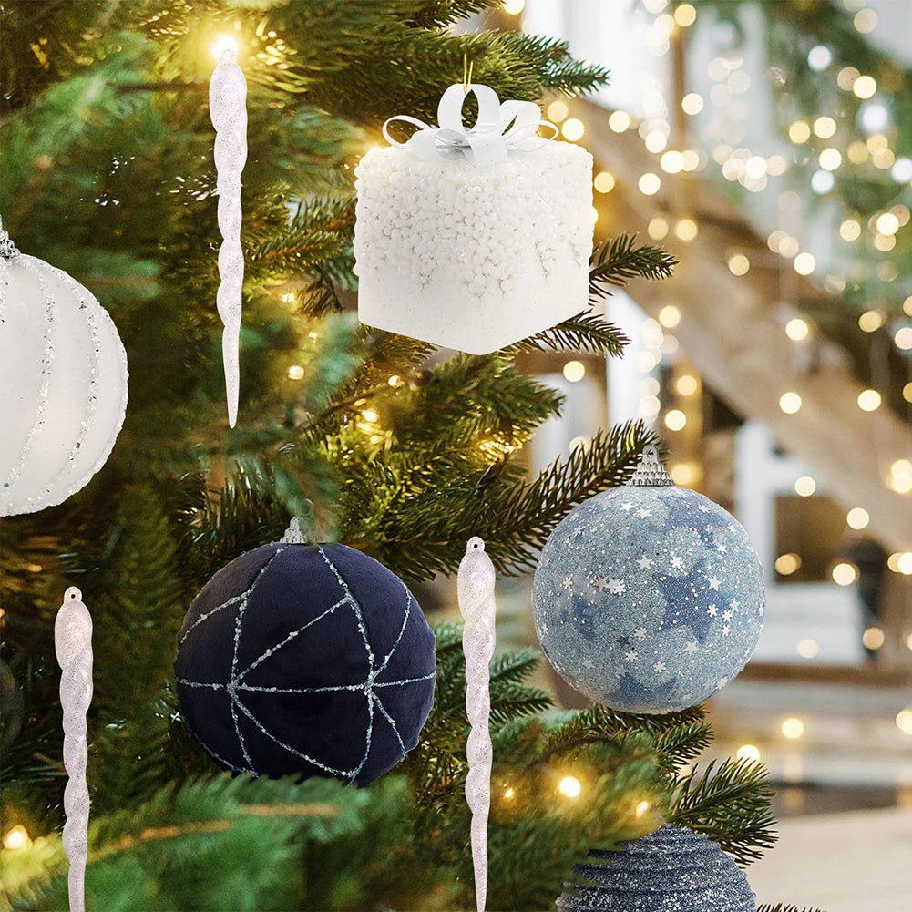 Christmas Blue Foam Decorations Ball Xmas Tree Top Star Set Chris Ball Ornaments Tree Decors Christmas Bulbs Ornaments