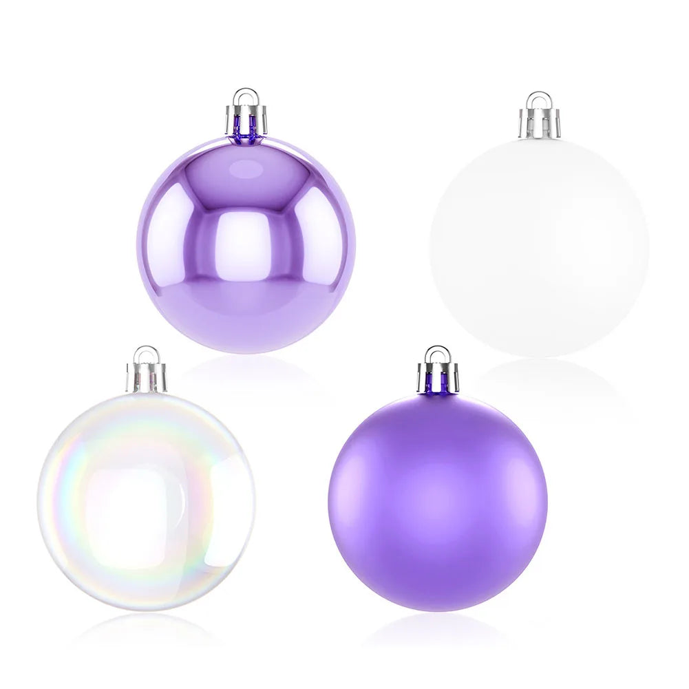 24pcs Christmas Tree Baubles Balls Xmas Bubbles Ball Creative Painted Christmas Pendant Balls Home Party Wedding Tree Decoration