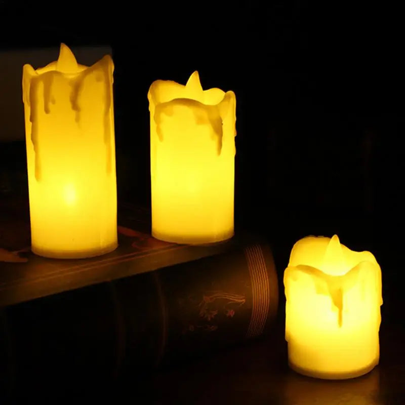 Candles Flameless Fake Candle Lights Set Of 3 Realistic LED Candles Battery Operated Candles For Wedding Decorations Bedside