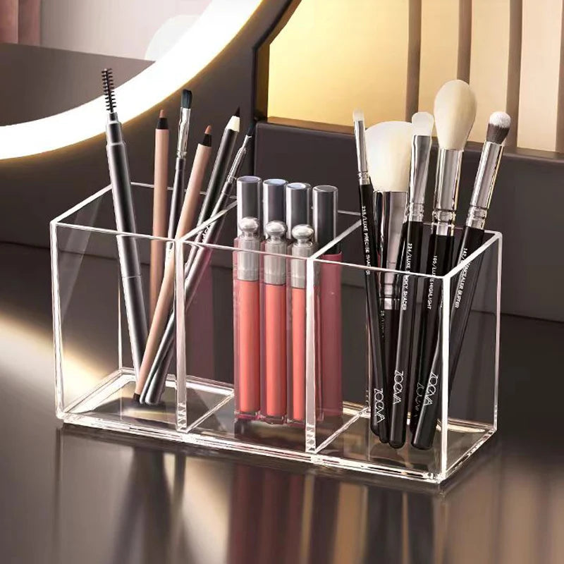 Makeup Brush Holder Makeup Organizer Cosmetic Storage Box Lipstick Eyebrow Pencil Display Stand Acrylic Transparent Plastic Box