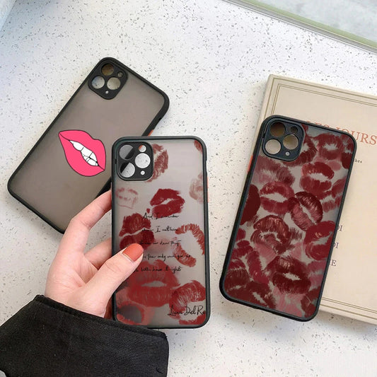 Sexy Girl Red Lips Hard Matte Phone Case for Xiaomi Poco F5 X5 X4 X3 Pro F3 Mi 11 Lite 5G 12 13 Lite 13T 12T 11T 14 12 Pro Cover