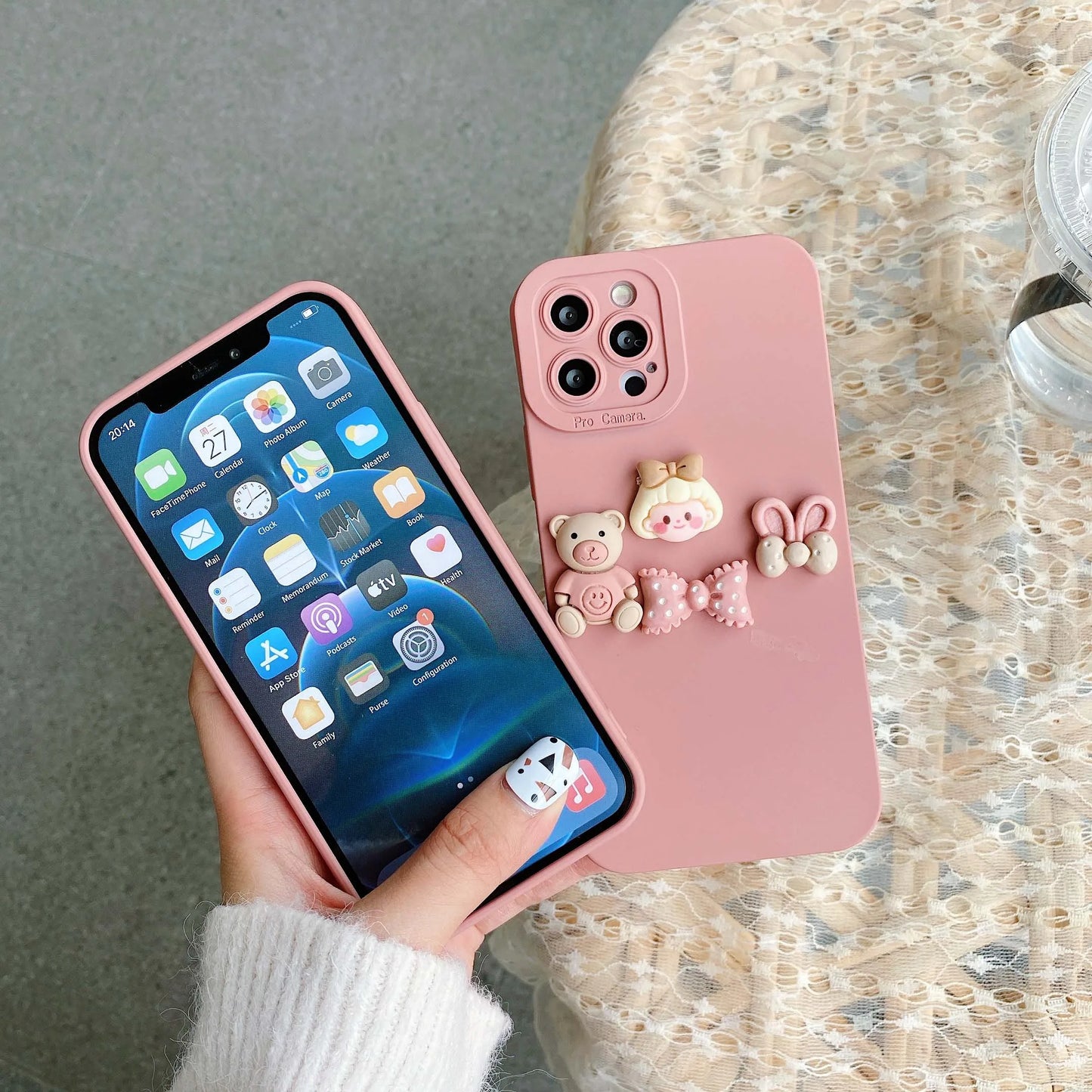 Cute Petty Girl Bear Phone Cases for iPhone X XR XS Max 7 8 6 6s Plus Soft Silicon Back Cover Case On iPhone 13 12 11 14 Pro Max