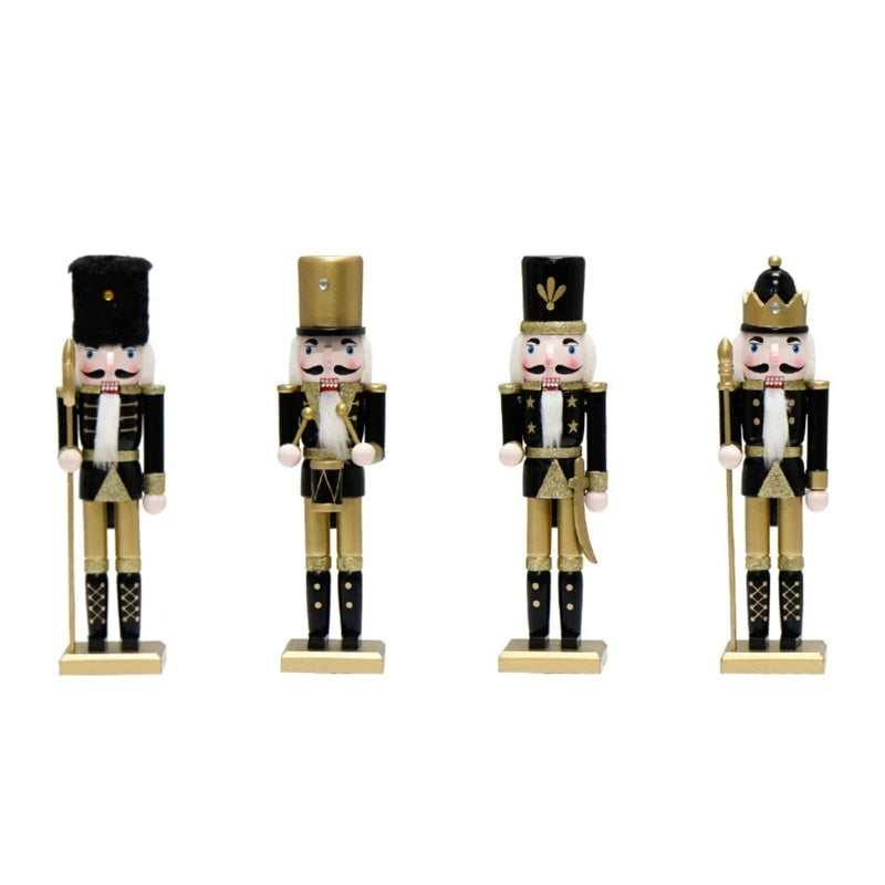 448B Wooden Nutcrackers Soldier Christmas Tree Decorations Nutcrackers Puppet Wooden Pendants For New Year Home Ornaments