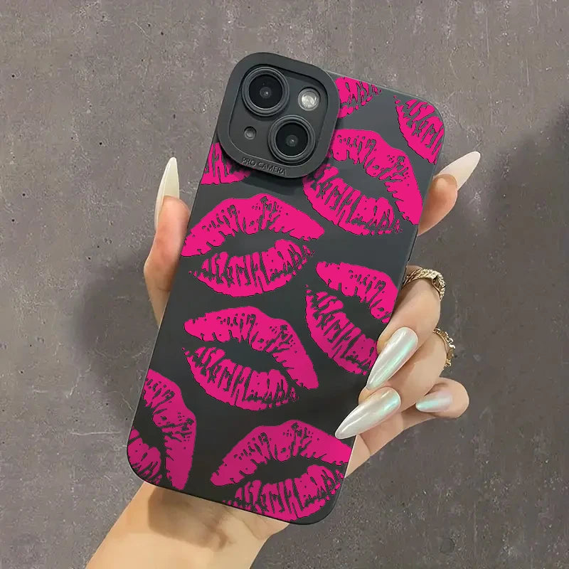 Sexy Girl Rose Lips Matte Phone Case for Redmi Note 11 12 13 10 Pro Plus 5G 12S 11S 10S Redmi 12C 13C 13 4G Turbo 3 Soft Cover