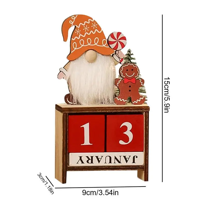 Christmas Countdown Small Wood Blocks Christmas Decoration Christmas Table Centerpieces Multifunctional Advent Calendar Decor