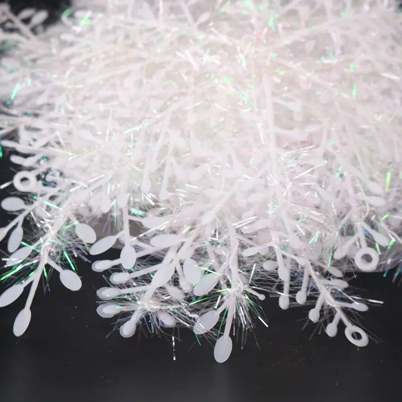 15pcs Plastic Snowflakes Fake Snow Flake 10cm Artificial Snow DIY Handmade Crafts Christmas Trees Ornaments Decorations for Home