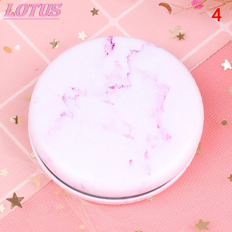 TSHOU664 Marble Pattern Portable Double Sided Mirror Foldable Pocket Makeup Mirror Women Girls Beauty Cosmetic Compact Mirror