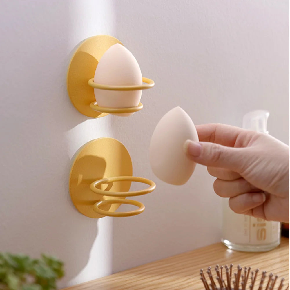 Hollow Out Wall Mounted Sponge Egg Box Ventilated Case Punch-Free Makeup Sponge Storage Durable Beauty Egg Stand