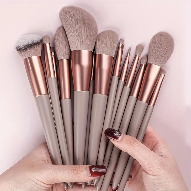 13Pcs Makeup Brush Set Soft Premium Synthetic Brushes Foundation Powder Concealers Eyeshadows Eyeliner Blush Makeup Beauty Tool