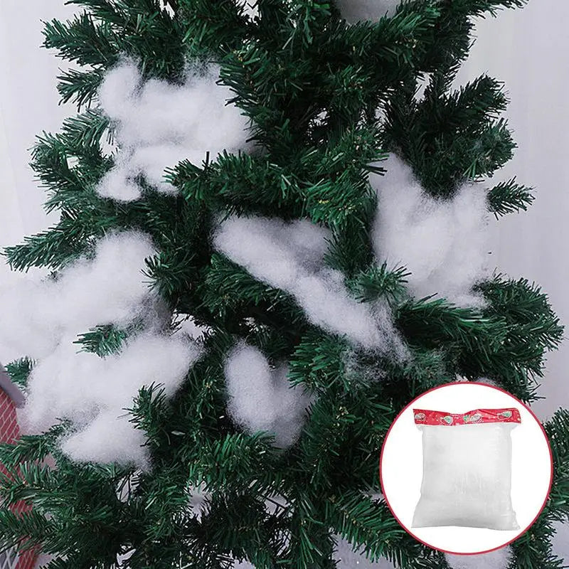 Artificial Christmas Fake Snow Cotton Carpet Fluffy Fiber Stuffing White Snow for Winter Christmas Tree Decoration