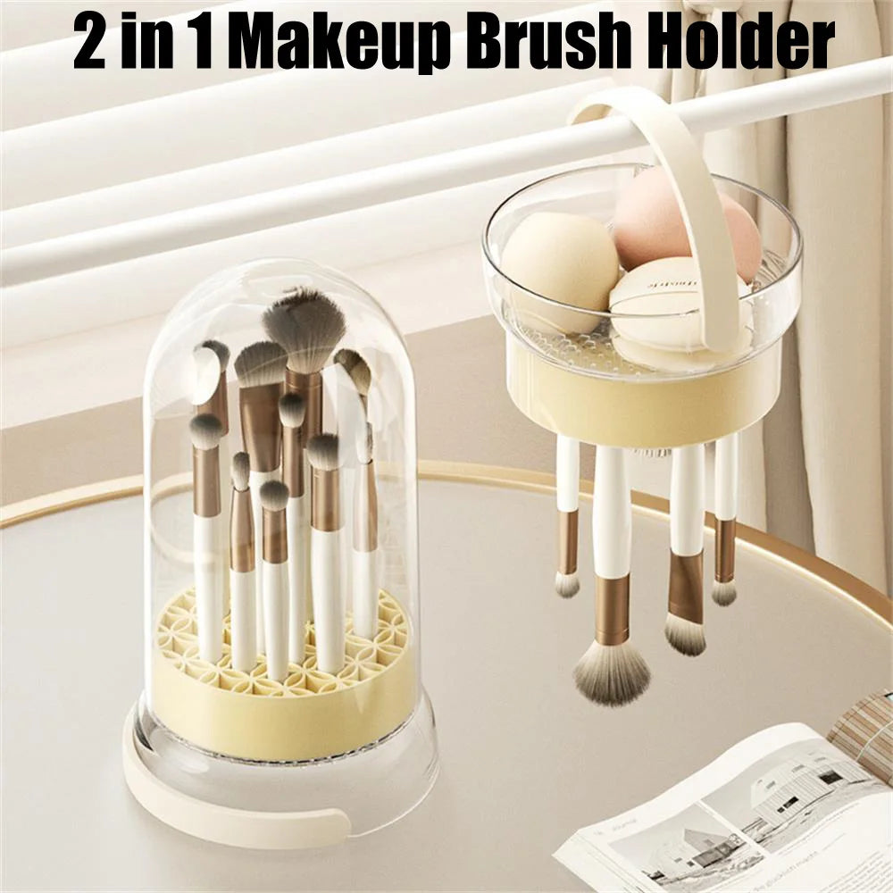 Makeup Brush Holder Makeup Brush And Washer Silicone Beauty Egg Cleaning Tool Set Beauty Brush Bowl Storage Box Desktop Shelf