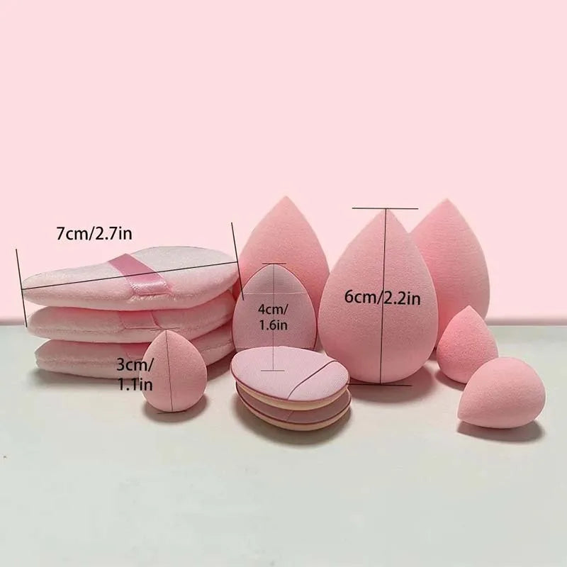 12pcs Beauty Tools Foundation Sponges Powder Puff  Soft Cosmetic Puff Makeup Sponge Blender Beauty Egg Women Make Up Accessories