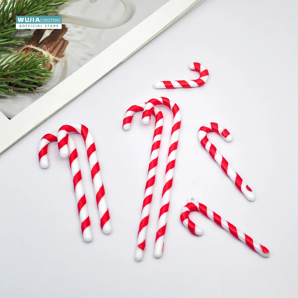 30pcs Christmas Candy Canes Xmas Tree Hanging Twisted Mini Crutch Pendant Ornament New Year Party Home Decor Kids Toy Noel Gifts