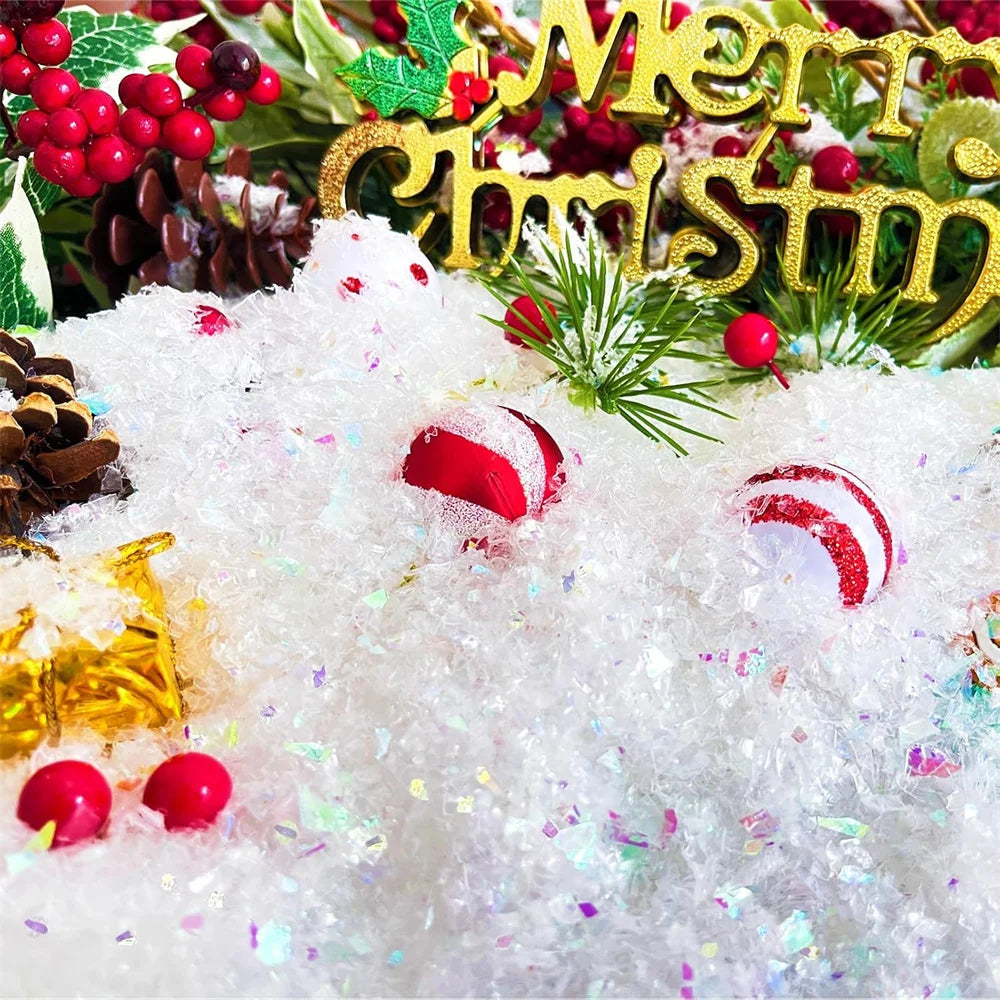 20/40g Artificial Snow Powder Frozen Party Snow Queen Christmas Party Decoration Fluffy Fake Snowflakes Winter Decoration 1mm