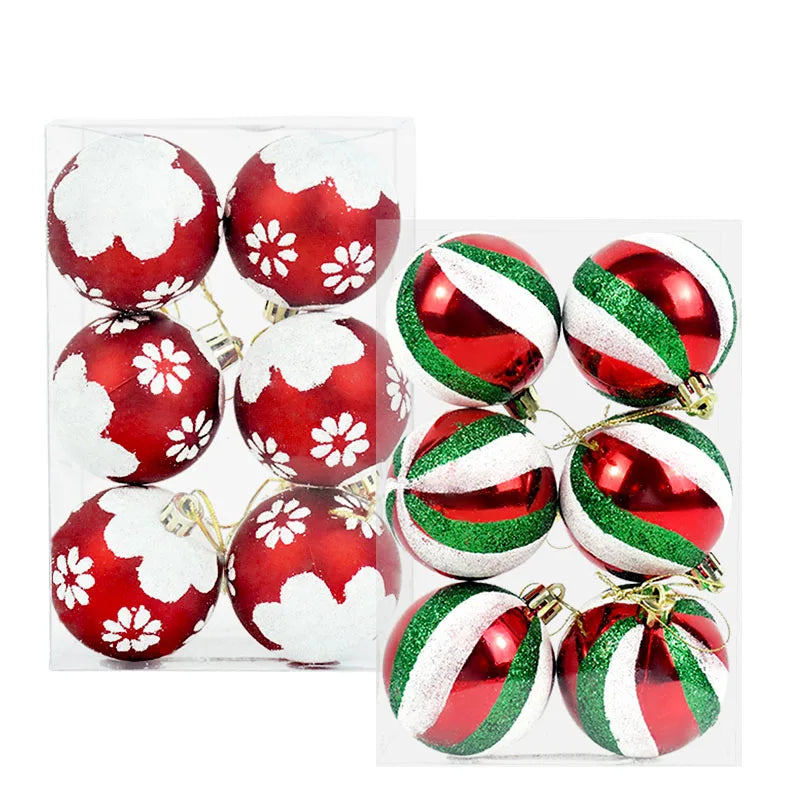 6pcs 6cm Christmas Balls Ornaments Christmas Tree Ball Hanging Pendant For Home Xmas New Year Party Decoration Navidad Noel Gift