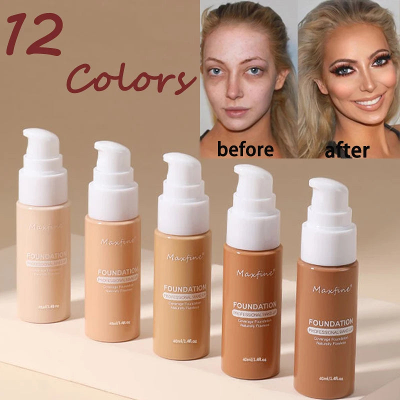 Liquid Face Foundation Cream Oil-Control BB Cream Matte Base Brightening Concealer Lasting Full Coverage Women Makeup Cosmetics