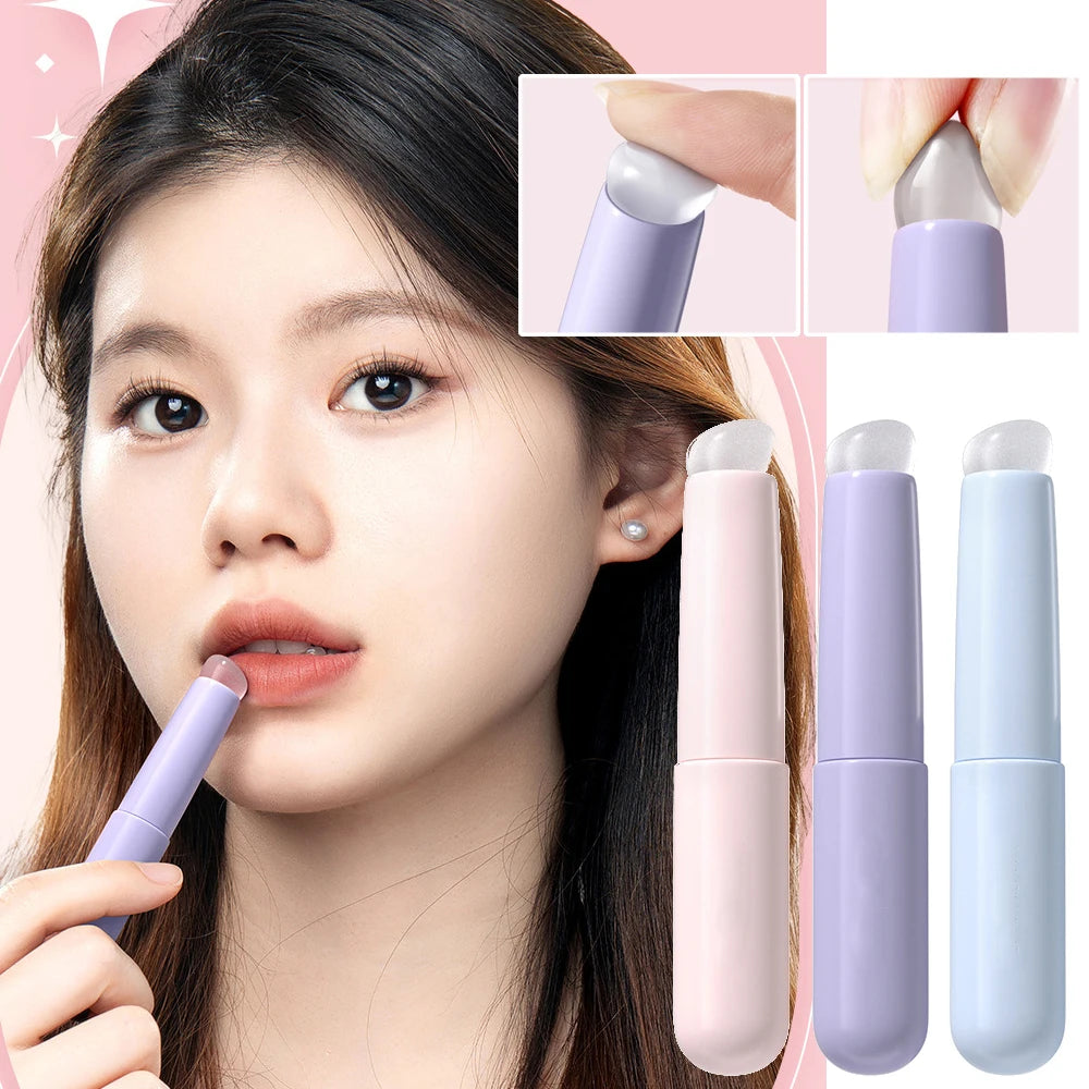 Upgrade Silicone Lip Brush With Cover Angled Concealer Brush Like Fingertips Q Soft Lipstick Makeup Brushes Round Head No Broken