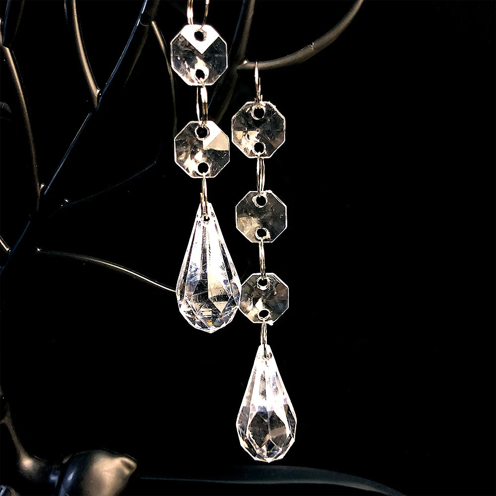 20/40PCS Crystal Pendant Transparent Door Curtain Ornament Acrylic Wedding Road Guide Desktop Decoration Christmas Tree Decor