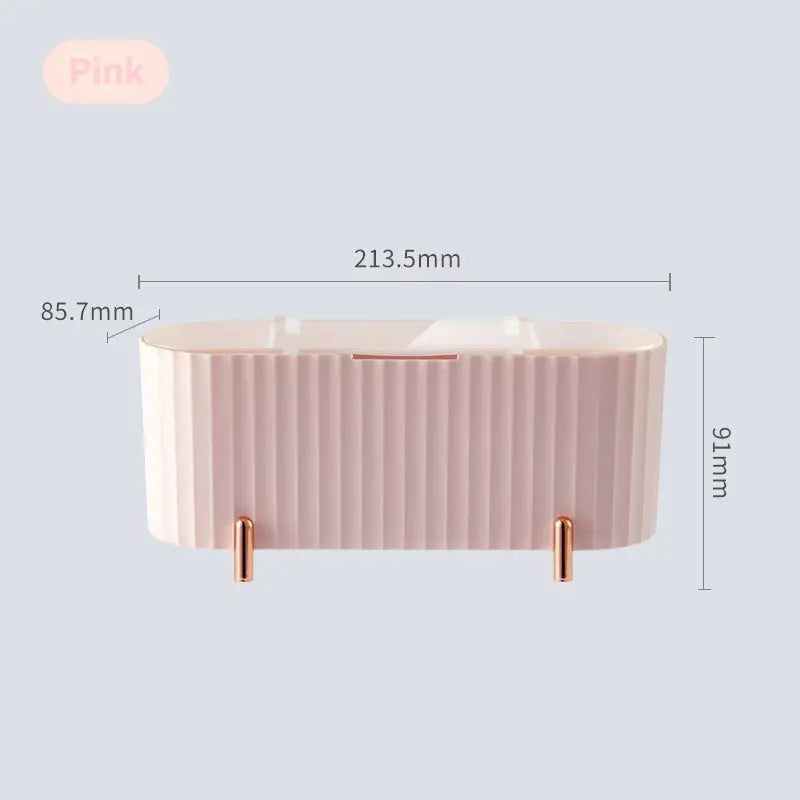 Cosmetic Storage Box With Lid Dustproof Desktop Makeup Remover Cotton Powder Puff Storage Organizer Bathroom Storage Box