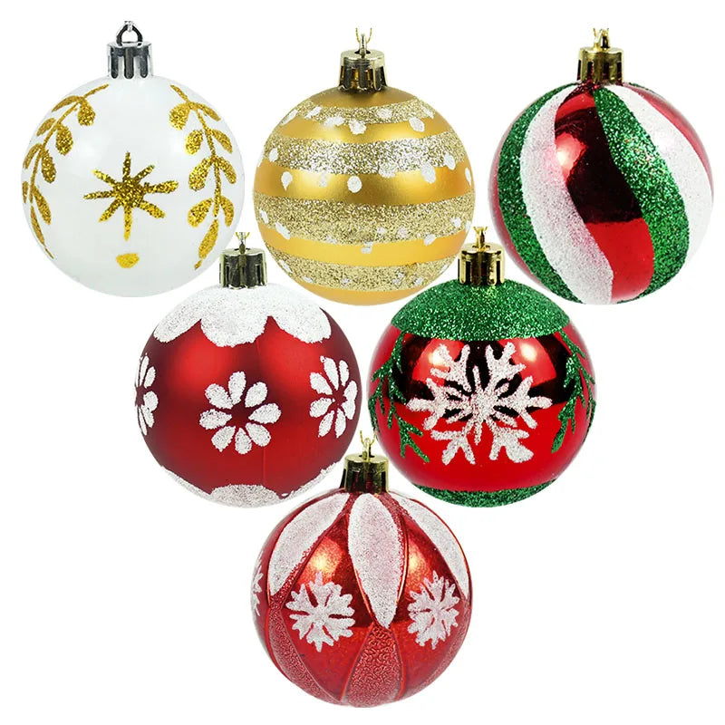 6pcs 6cm Christmas Balls Ornaments Christmas Tree Ball Hanging Pendant For Home Xmas New Year Party Decoration Navidad Noel Gift