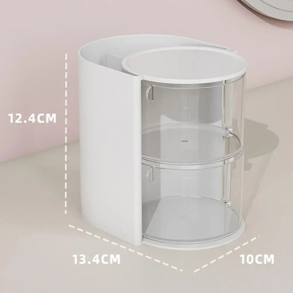 Makeup Sponge Storage Box Rotating Makeup Organizer Multi-layer Round Air Cushion Cosmetic Organizer with Transparent for Powder