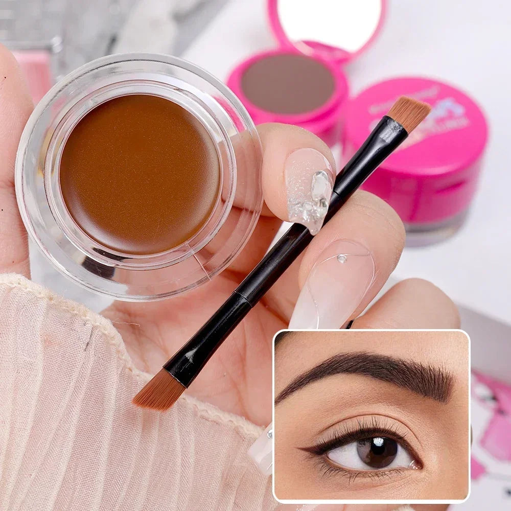 2 IN 1 Eyebrow Eyeliner Gel Quick Dry Long Lasting Eye Liner Cream with Brush Eyes Makeup Waterproof Eyebrow Enhancer Cosmetics